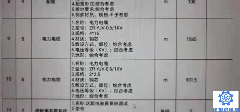 建圳達(dá)電力電纜交易明細(xì)